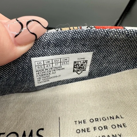 Toms Nautical Dogs Canvas Classic Slip On Shoes Women 6.5 White - Picture 9 of 11